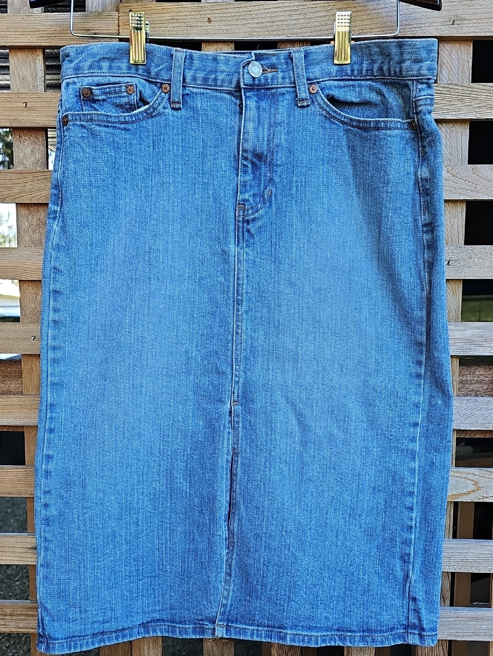 Vintage Gap Blue Denim Pencil Skirt